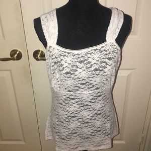 Ruby Ribbon white lace empire tank